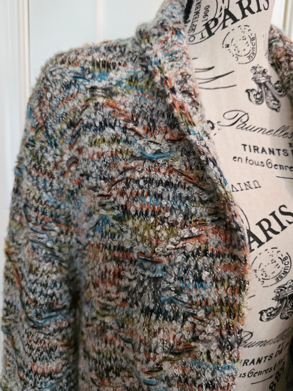 Multicolor Open-Front Knit Cardigan-NWT - Picture 3 of 5
